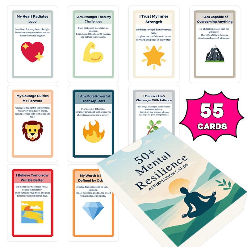 Mental Resilience Positive Affirmation Cards – 50 Pack