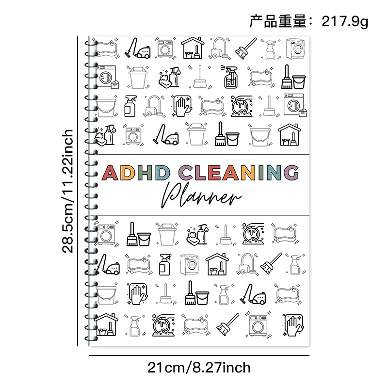 Assorted Guided Planners, Journals and Wellness Workbooks – 74 Options – ADHD Cleaning Planner – Frosted Cover