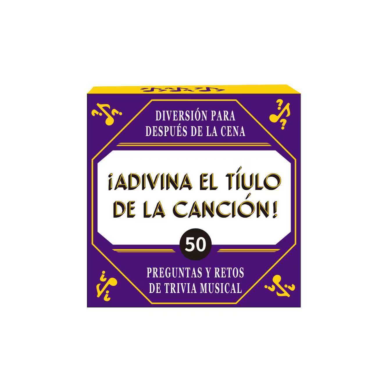 Spanish After-Dinner Card Game Collection – 6 Game Options – ¡Adivina el Título de la Canción!