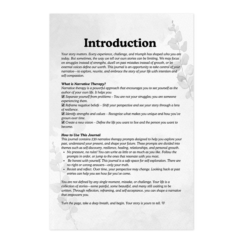 230 Narrative Therapy Prompts Workbook product view 3