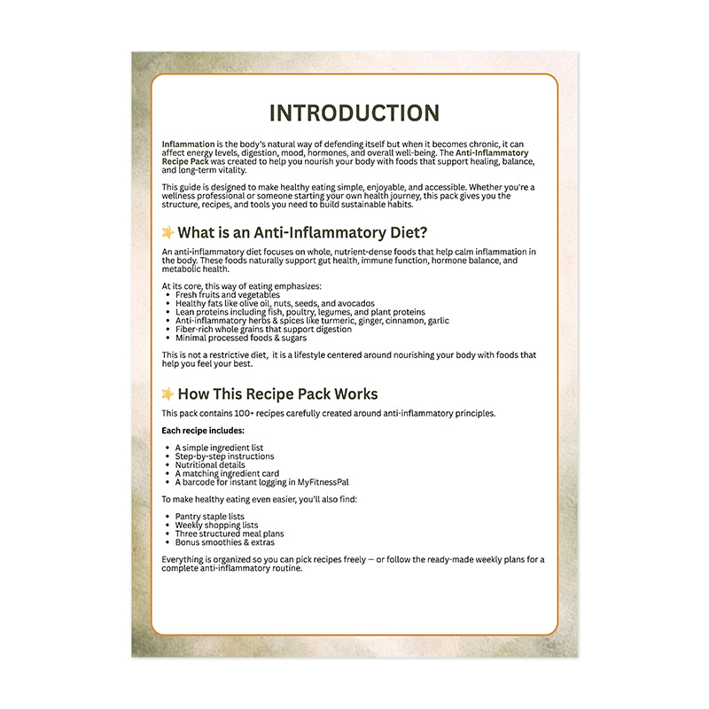 Anti-Inflammatory Recipe Pack and Healthy Eating Guide product view 4