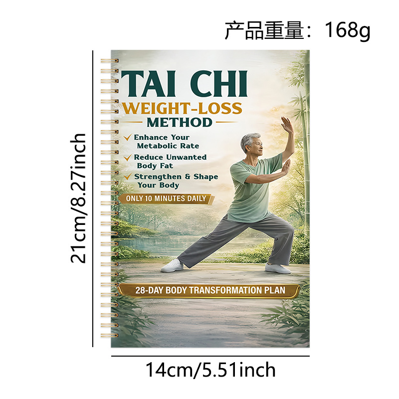 Assorted Guided Planners, Journals and Wellness Workbooks – 74 Options – Tai Chi Journal – Light Yellow Male Cover