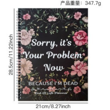 Assorted Guided Planners, Journals and Wellness Workbooks – 74 Options – Sorry Floral Binder – Color