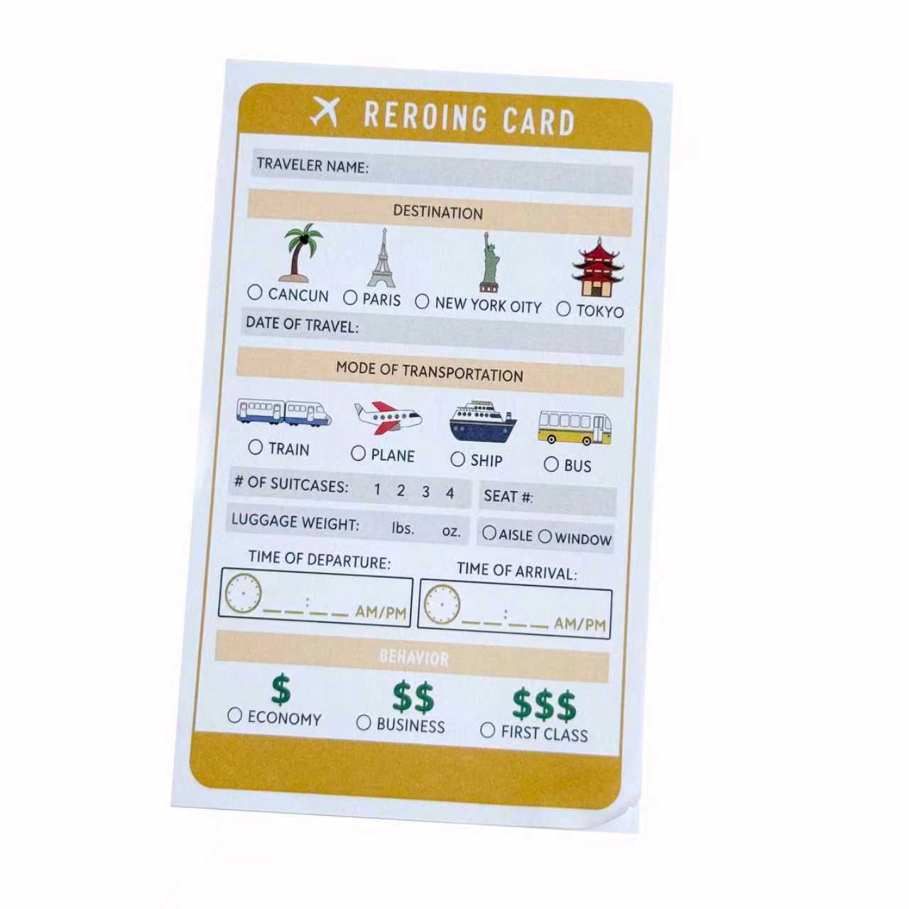 Pretend Play Notepads for Kids – 8 Role-Play Themes – Boarding Pass