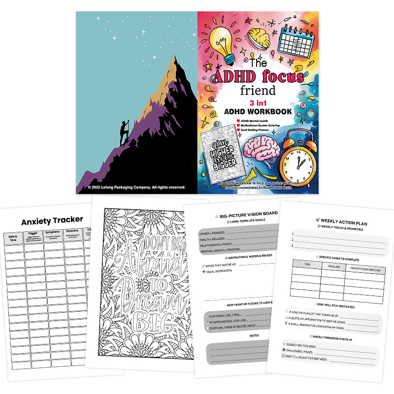 ADHD 3-in-1 Adult Planner, Coloring and Wellness Workbook product view 4