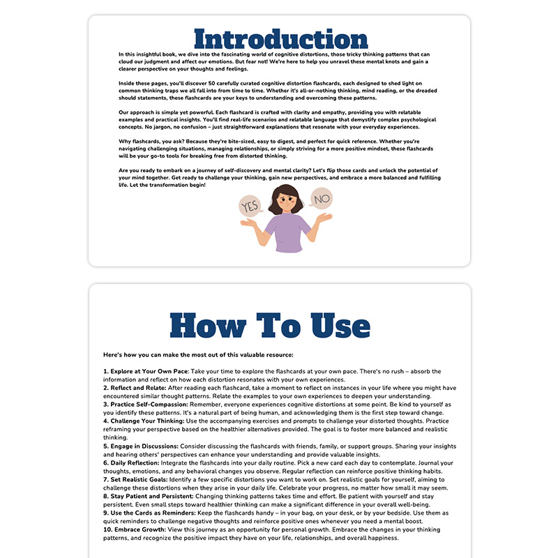Cognitive Distortion Flashcards – 50 Thinking Traps product view 5