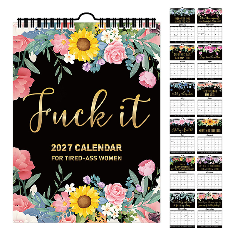 Calendar for Tired-Ass Women 2027 – 4 Floral Designs