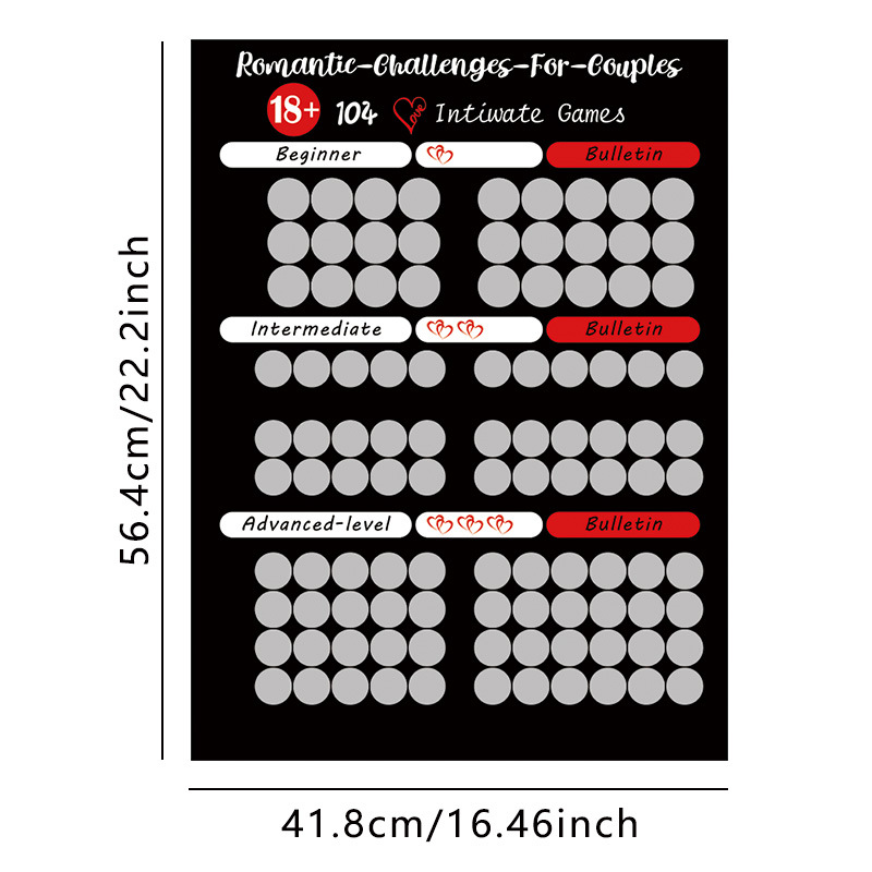 100 Intimate Positions Scratch-Off Challenge Poster – Black product view 2