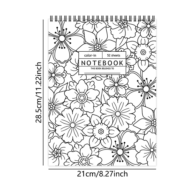 52-Week Floral Color-In Daily Planner product view 2