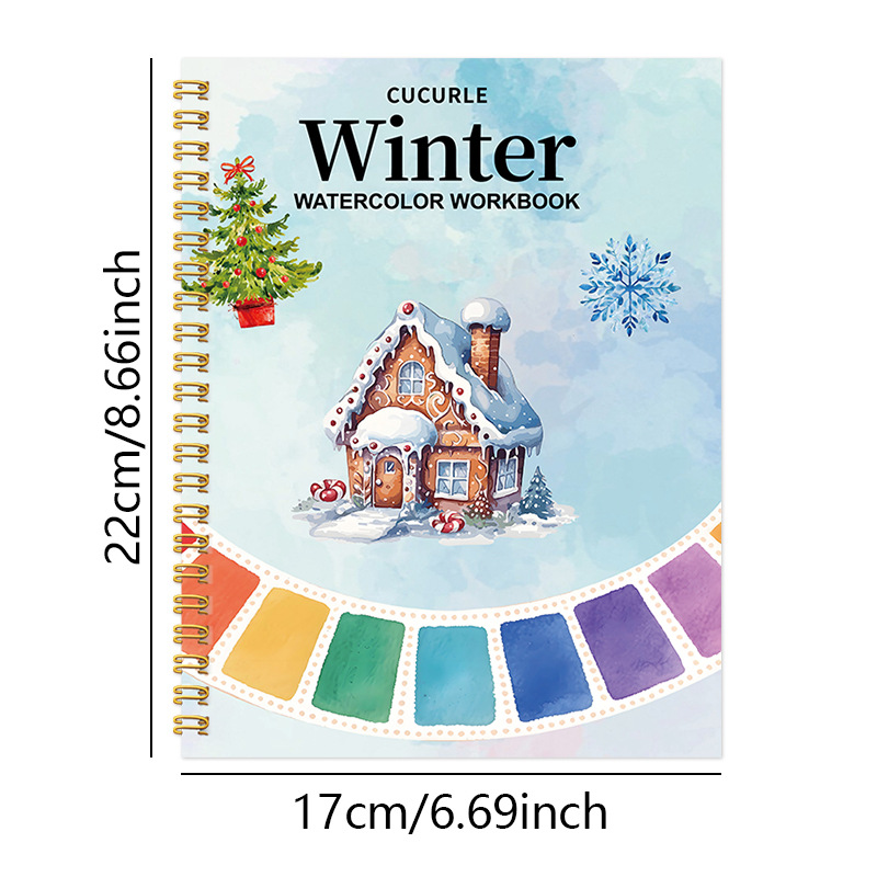 Watercolor Workbooks and Paint Set – 9 Options – Winter House – No Paint Set