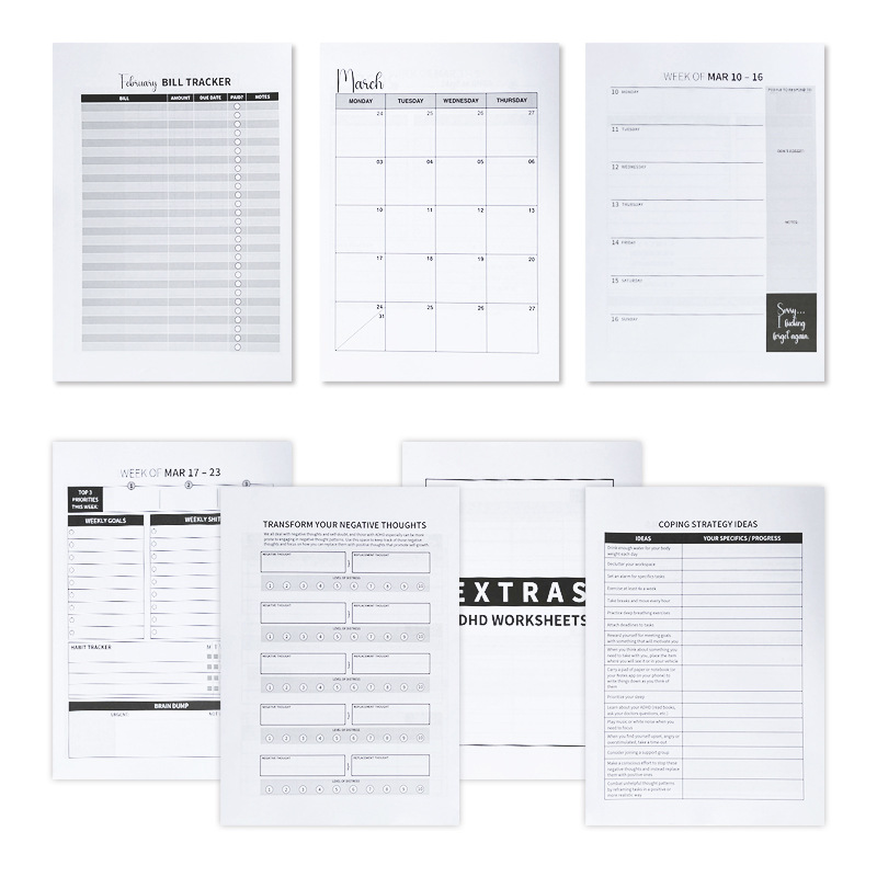 Adult Daily ADHD Planner – Too Many Tabs Edition product view 3