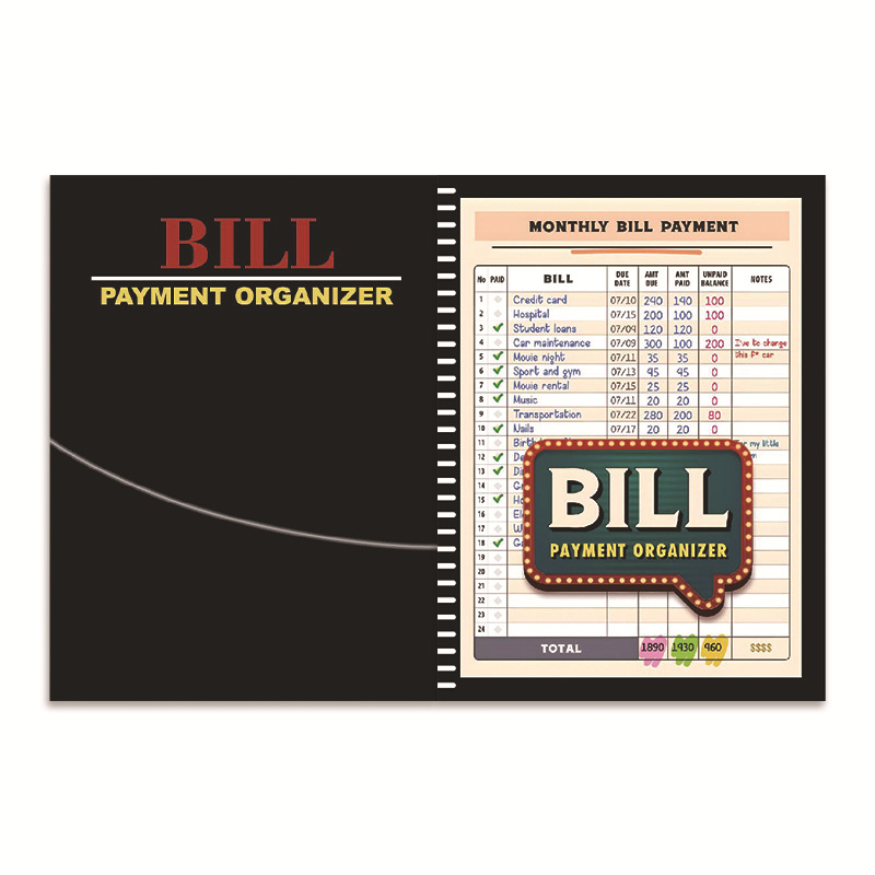 Bill Tracker and Savings Record Notebook – Brown product view 5