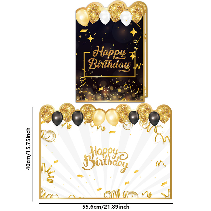 Happy Birthday Black and Gold Giant Guest Book product view 2