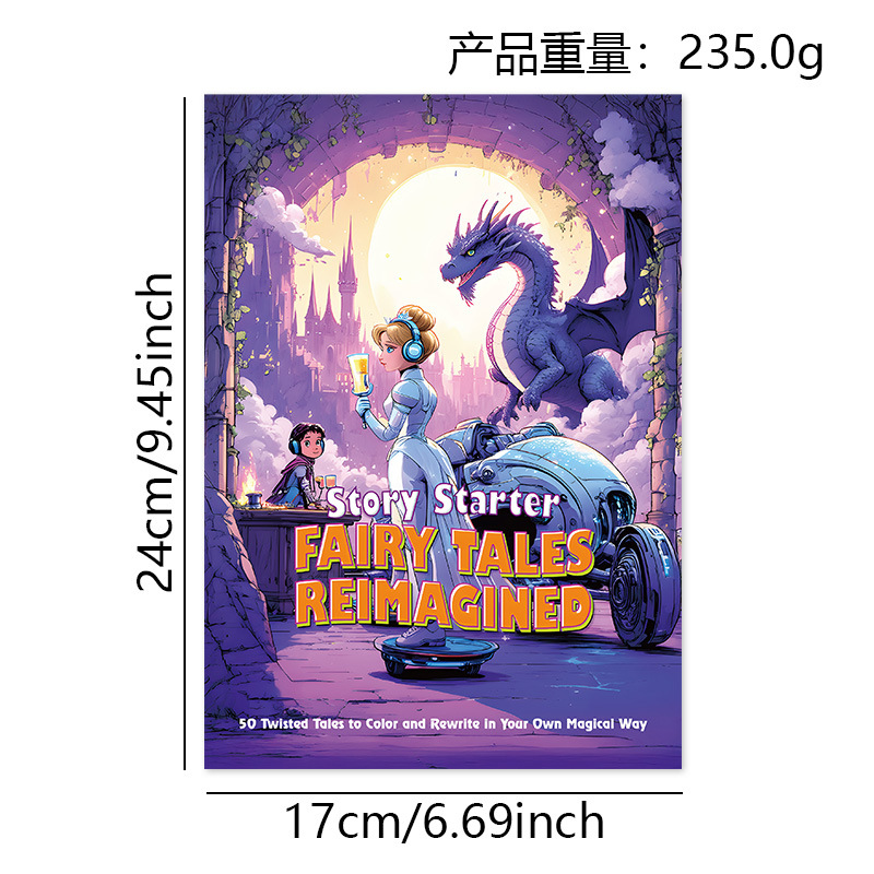 Story Starter Coloring Books – 6 Creative Themes – Fairy Tales Reimagined