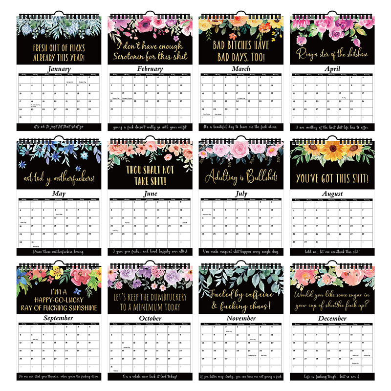 Calendar for Tired-Ass Women 2027 – 4 Floral Designs product view 3