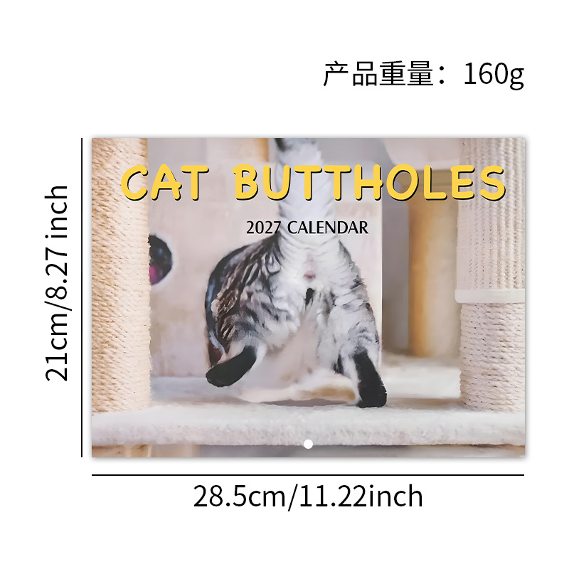 Assorted 2027 Novelty Wall Calendars – 15 Designs – Cat Buttholes