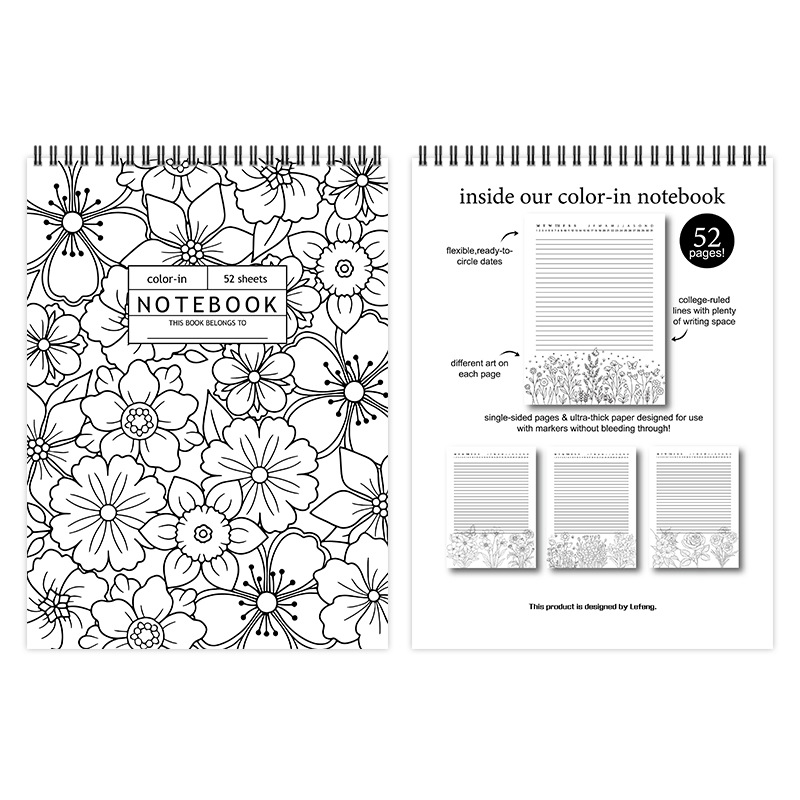 52-Week Floral Color-In Daily Planner product view 5