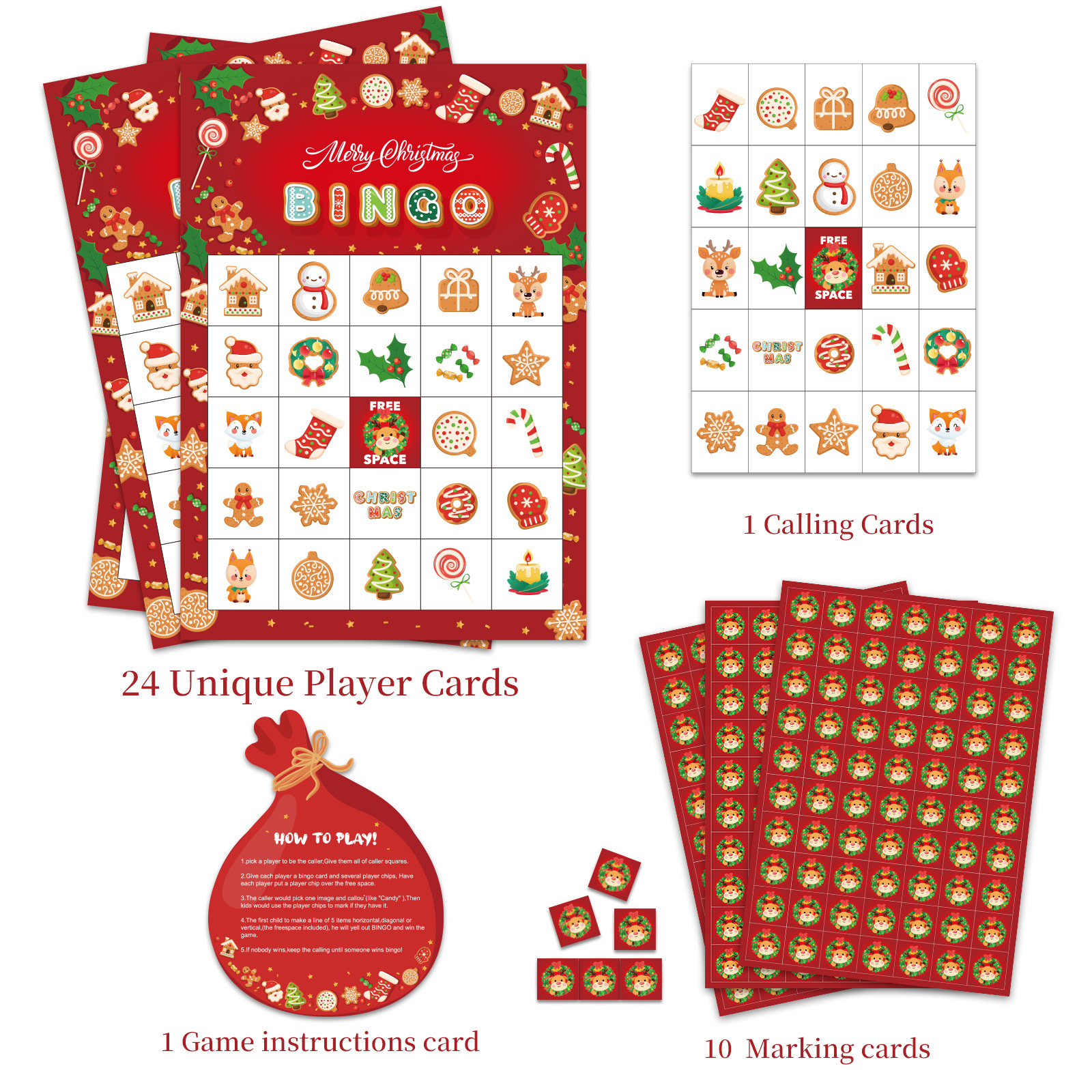 Christmas Bingo Game Set – 33 Pieces product view 3