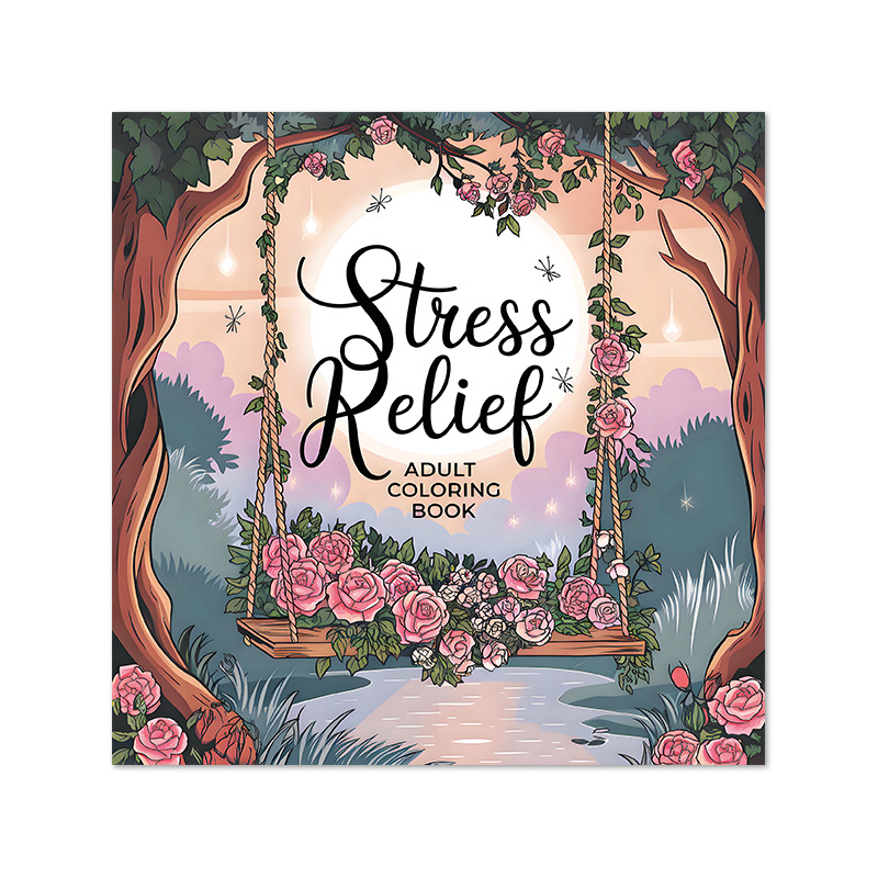 Bold and Easy Stress-Relief Coloring Books – 8 Designs