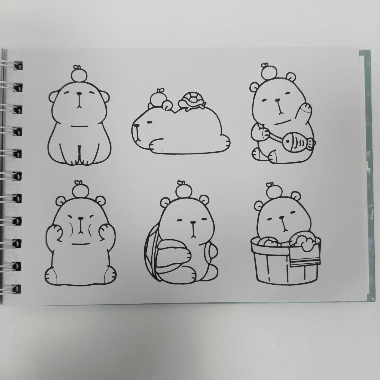 Cute Capybara Stress-Relief Coloring Book product view 2