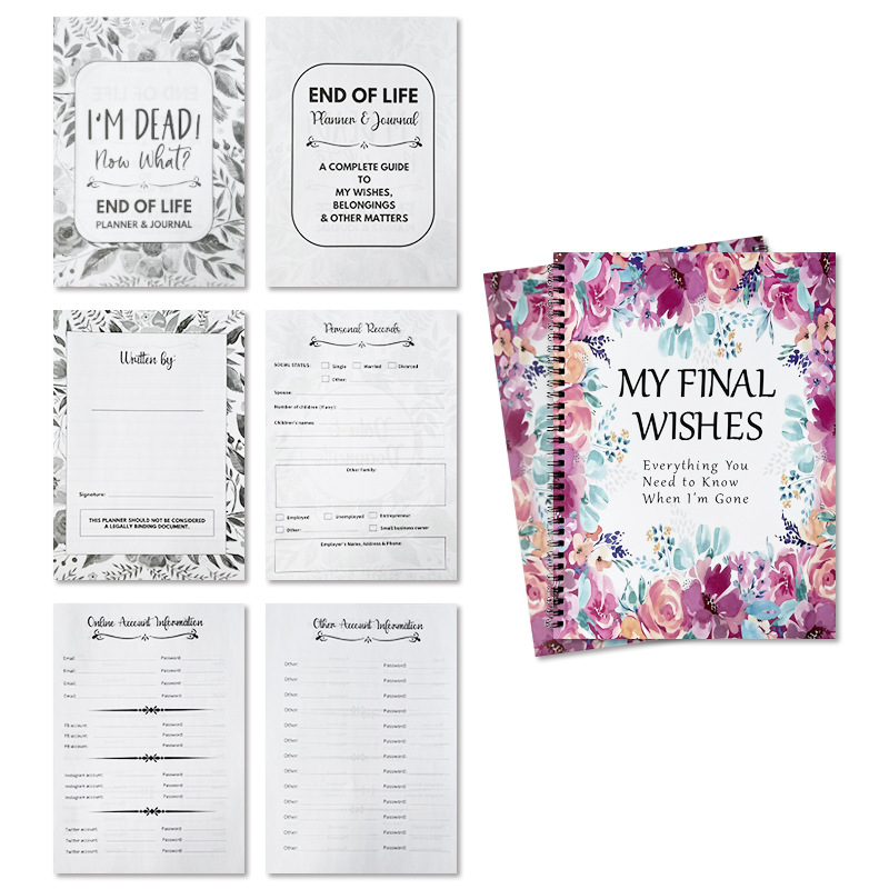 My Final Wishes Purple Floral End-of-Life Planner product view 3