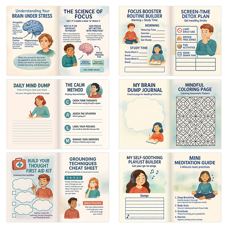 Brain Hacks for Teens Focus and Planning Workbook product view 3