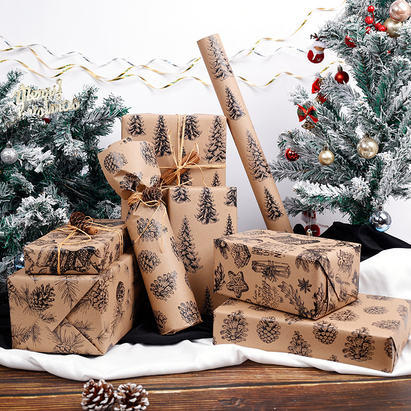 Christmas Gift Wrapping Paper Rolls with Festive Patterns product view 2