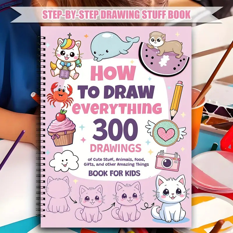 Learn How to Draw 300 Cute Animals, Foods and Creative Designs