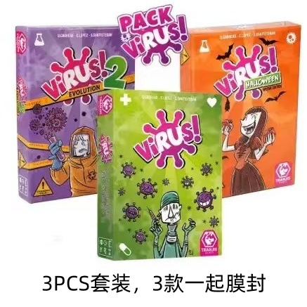 VIRUS! and Spanish-Language Party Card Games – 24 Options – VIRUS! 3-Game Set – Spanish
