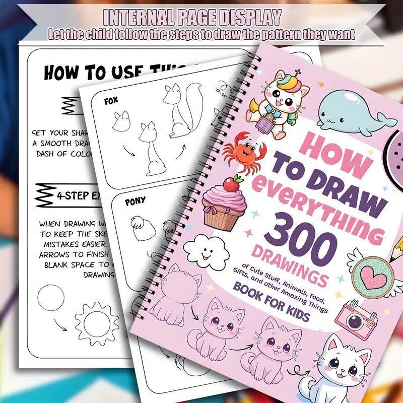Learn How to Draw 300 Cute Animals, Foods and Creative Designs product view 4