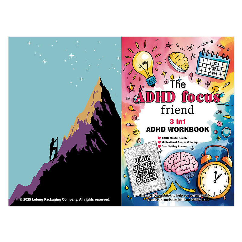 ADHD 3-in-1 Adult Planner, Coloring and Wellness Workbook product view 5
