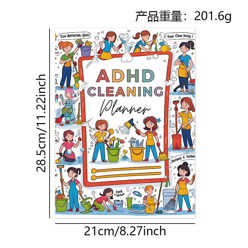 Assorted Guided Planners, Journals and Wellness Workbooks – 74 Options – ADHD Cleaning Planner – Perfect Bound