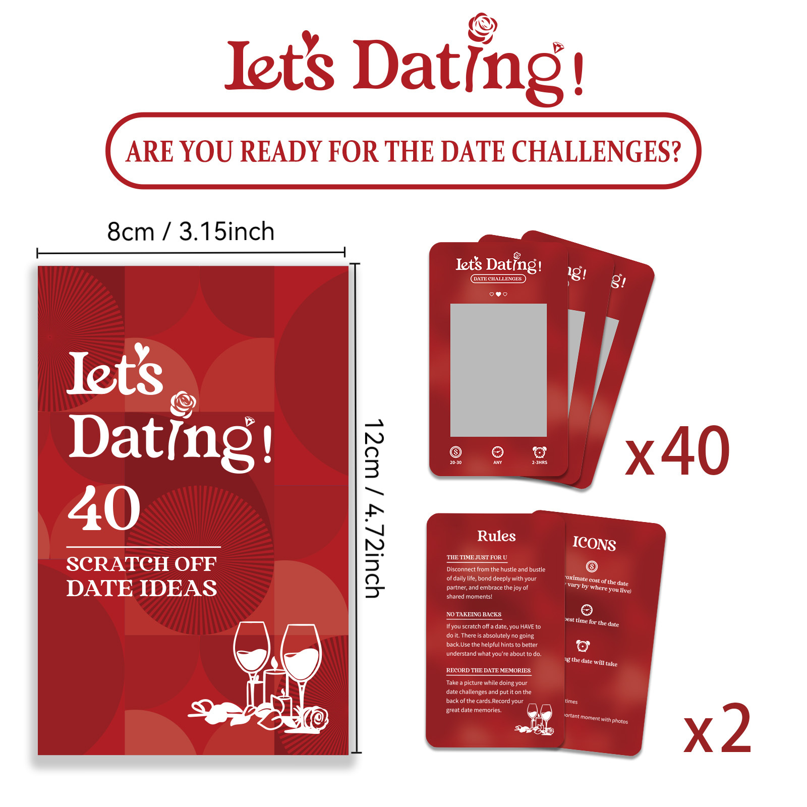 Let's Dating: 40 Couples Date Night Adventure Cards product view 4