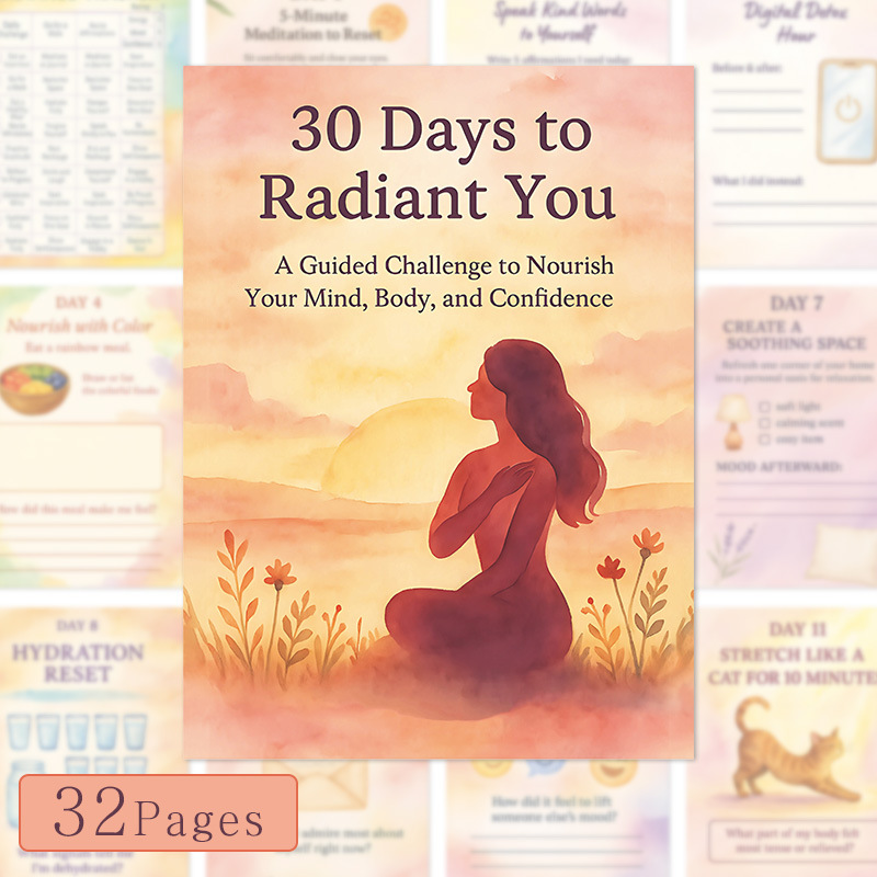 30 Days to a Radiant You Guided Challenge Journal