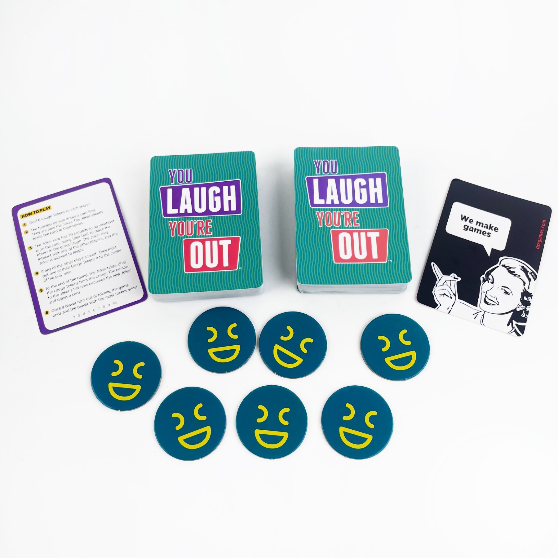 You Laugh You're Out English Party Card Game
