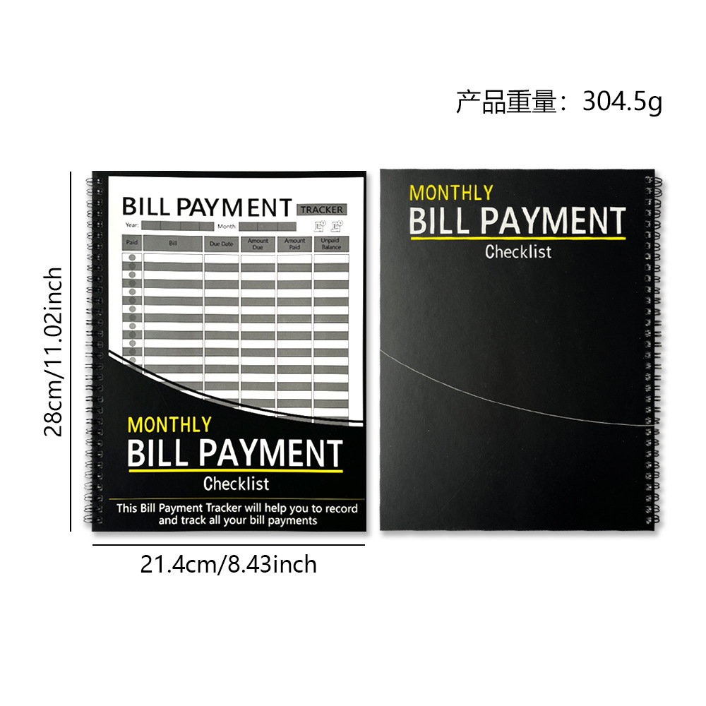Bill Tracker Notebook – Black product view 2