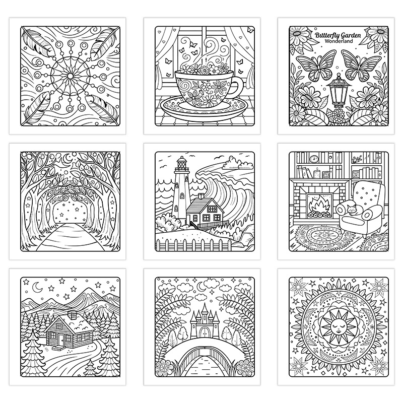 Bold and Easy Stress-Relief Coloring Books – 8 Designs product view 3