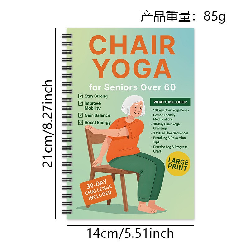 Assorted Guided Planners, Journals and Wellness Workbooks – 74 Options – Senior Yoga – Gradient Green