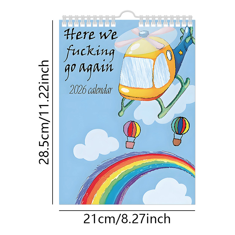 Here We Go 2026 Amusement Park Calendars – 4 Styles – Helicopter Wall Calendar