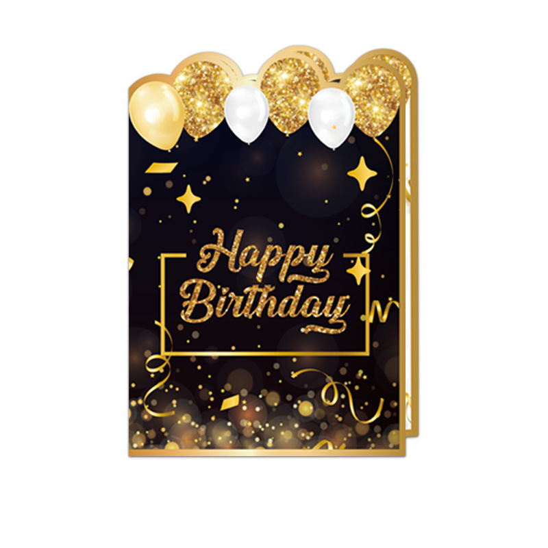 Happy Birthday Black and Gold Giant Guest Book product view 5