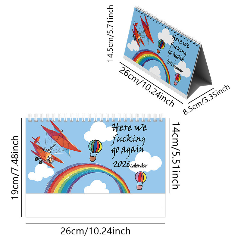Here We Go 2026 Amusement Park Calendars – 4 Styles – Hang Glider Desk Calendar
