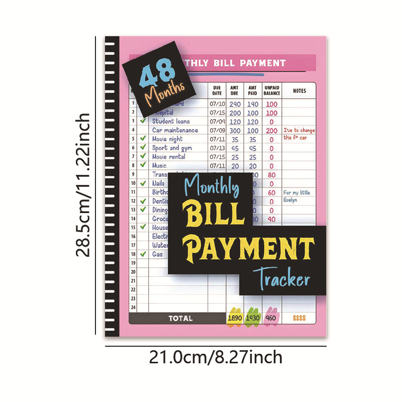 Bill Payment Management Book – Pink product view 2