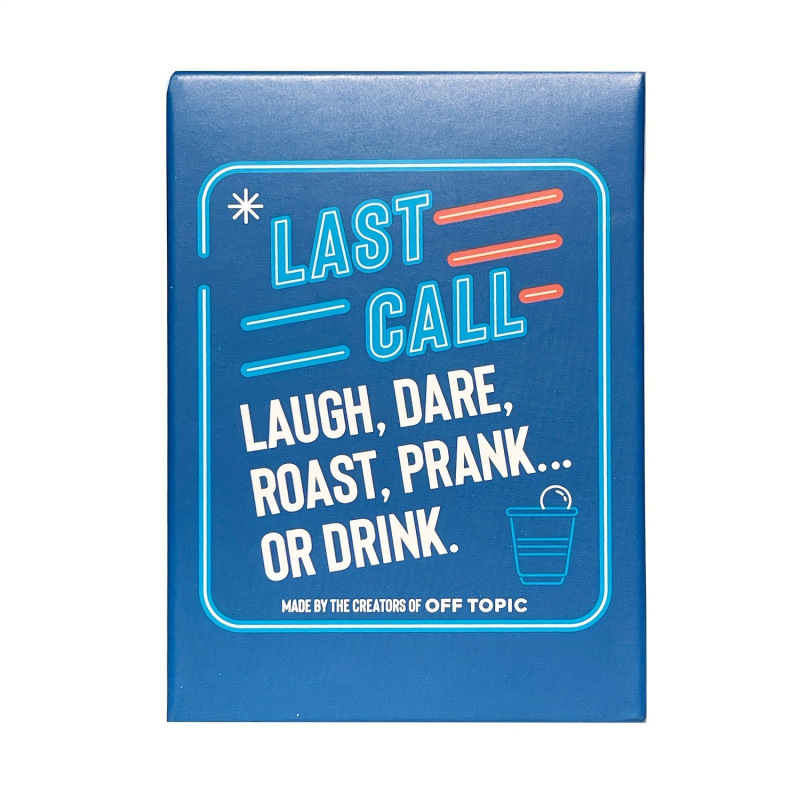 Last Call English Drinking Card Game for Friends and Family Parties
