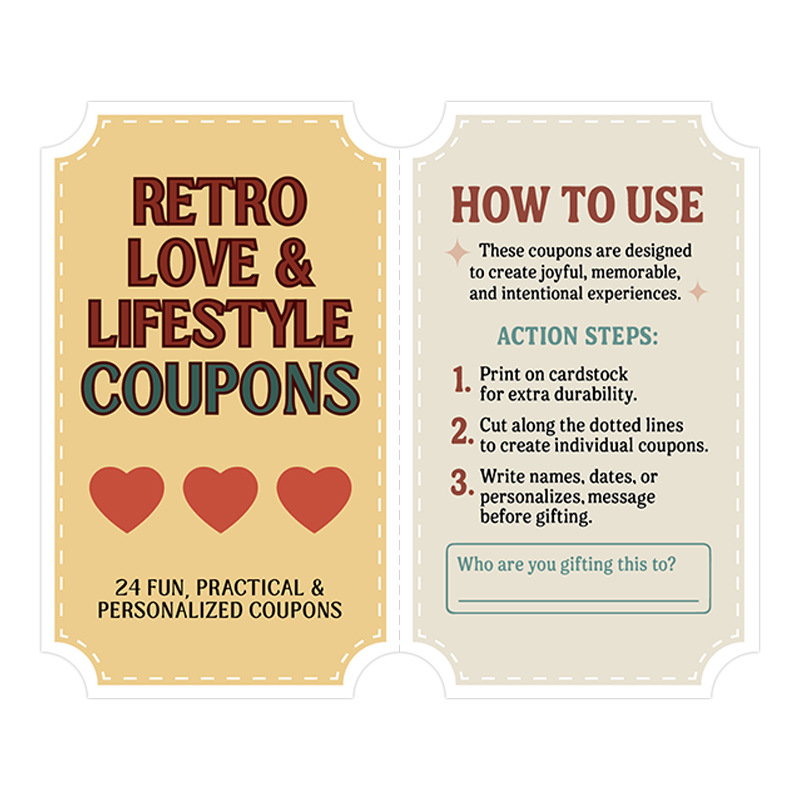 Retro Love Lifestyle Coupon Cards – 24 Pack product view 5
