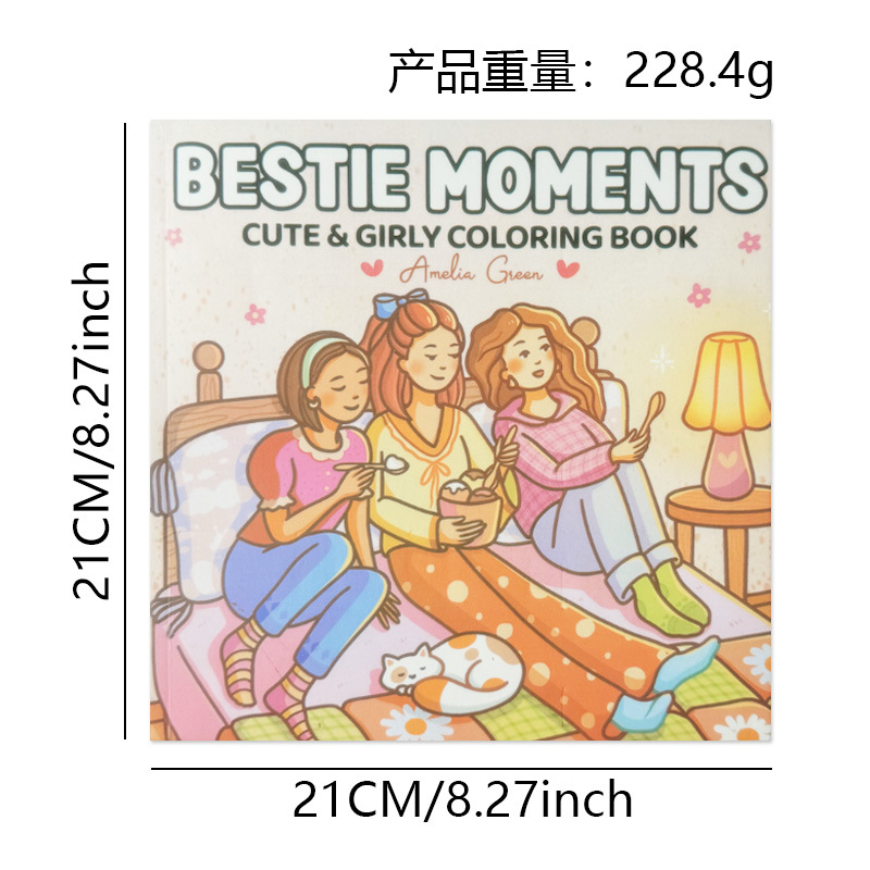 Cozy Life Coloring Books – 5 Designs – Bestie Moments