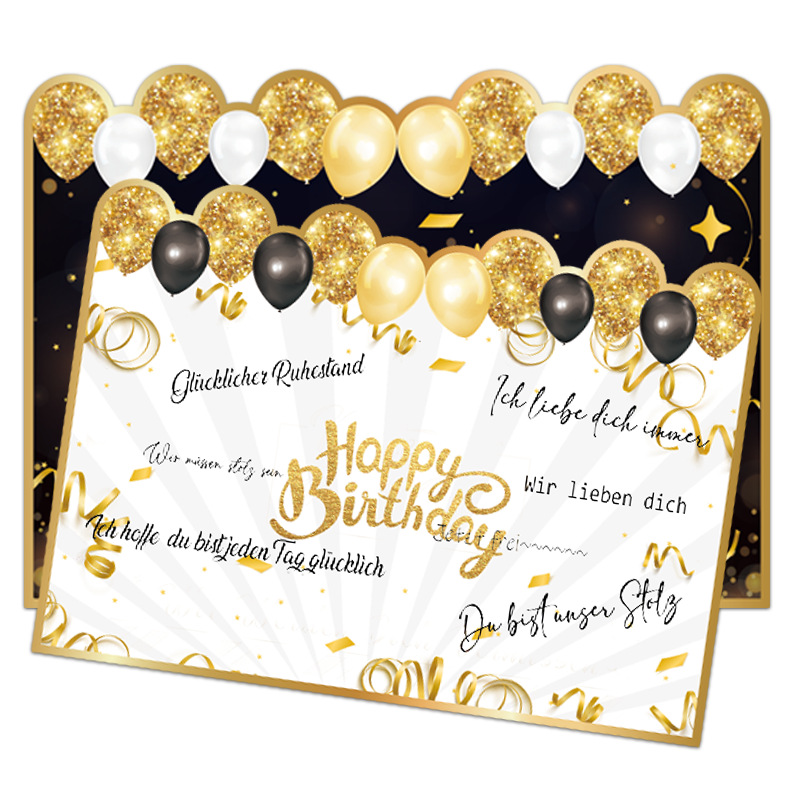 Happy Birthday Black and Gold Giant Guest Book product view 3