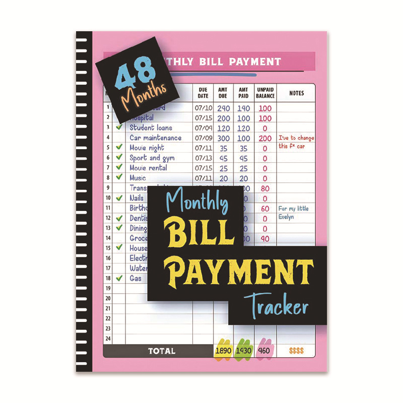 Bill Payment Management Book – Pink