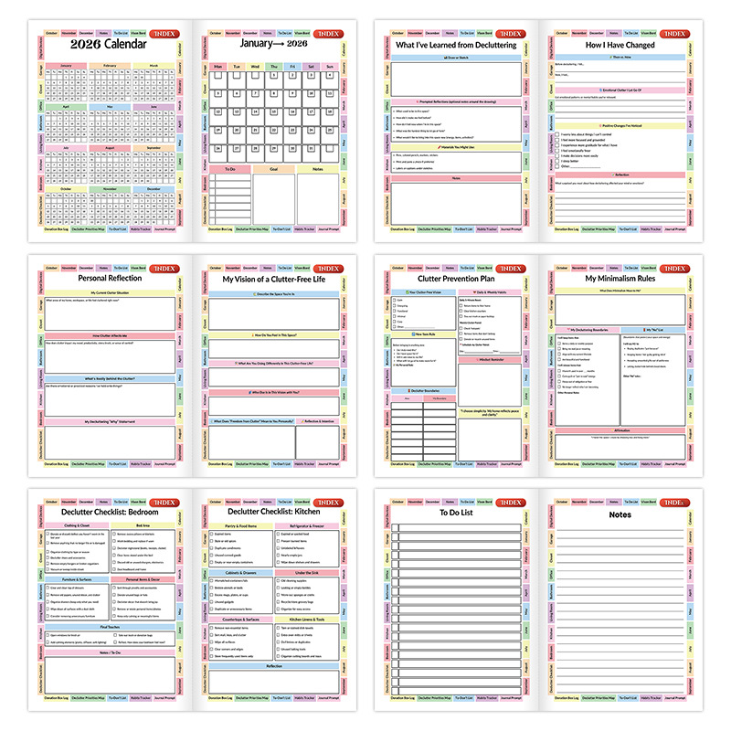 2026 Declutter Journal and Home Organization Workbook product view 3