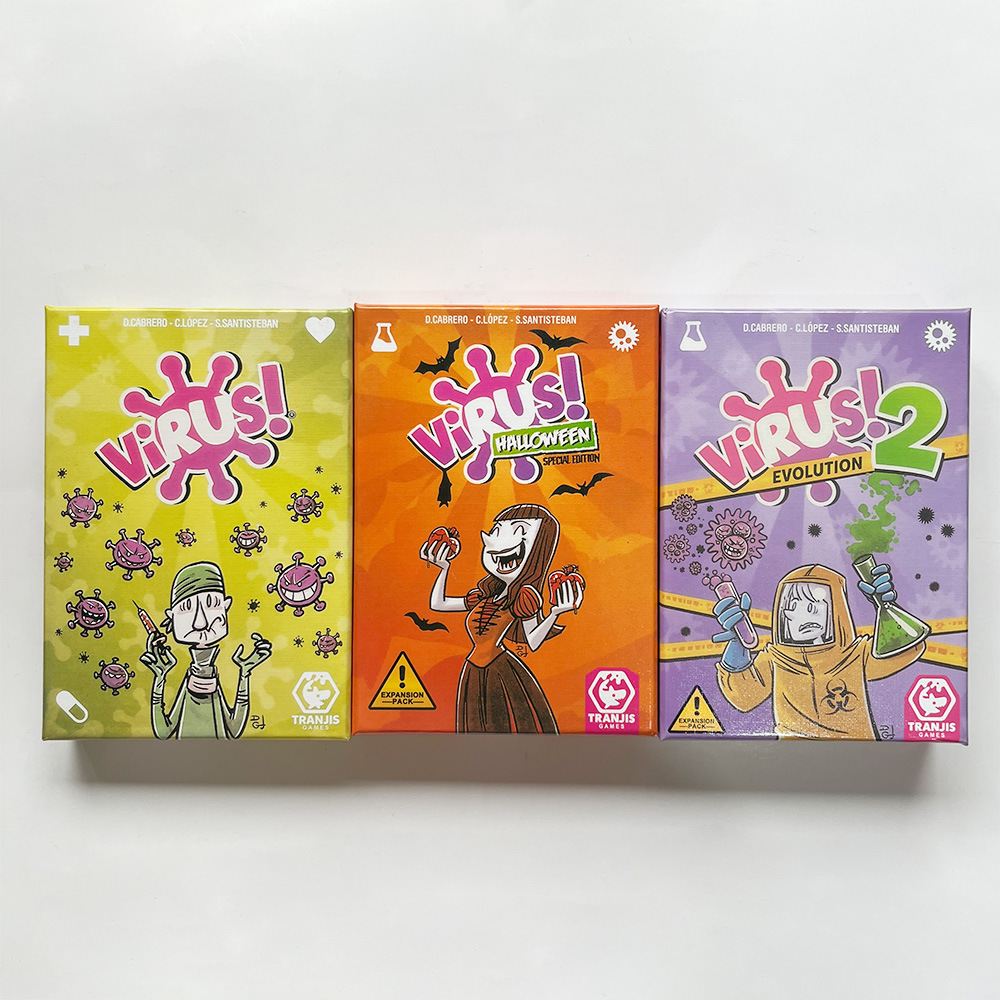 VIRUS! Spanish-Language Family Card Games – 7 Options – Three-Color Set