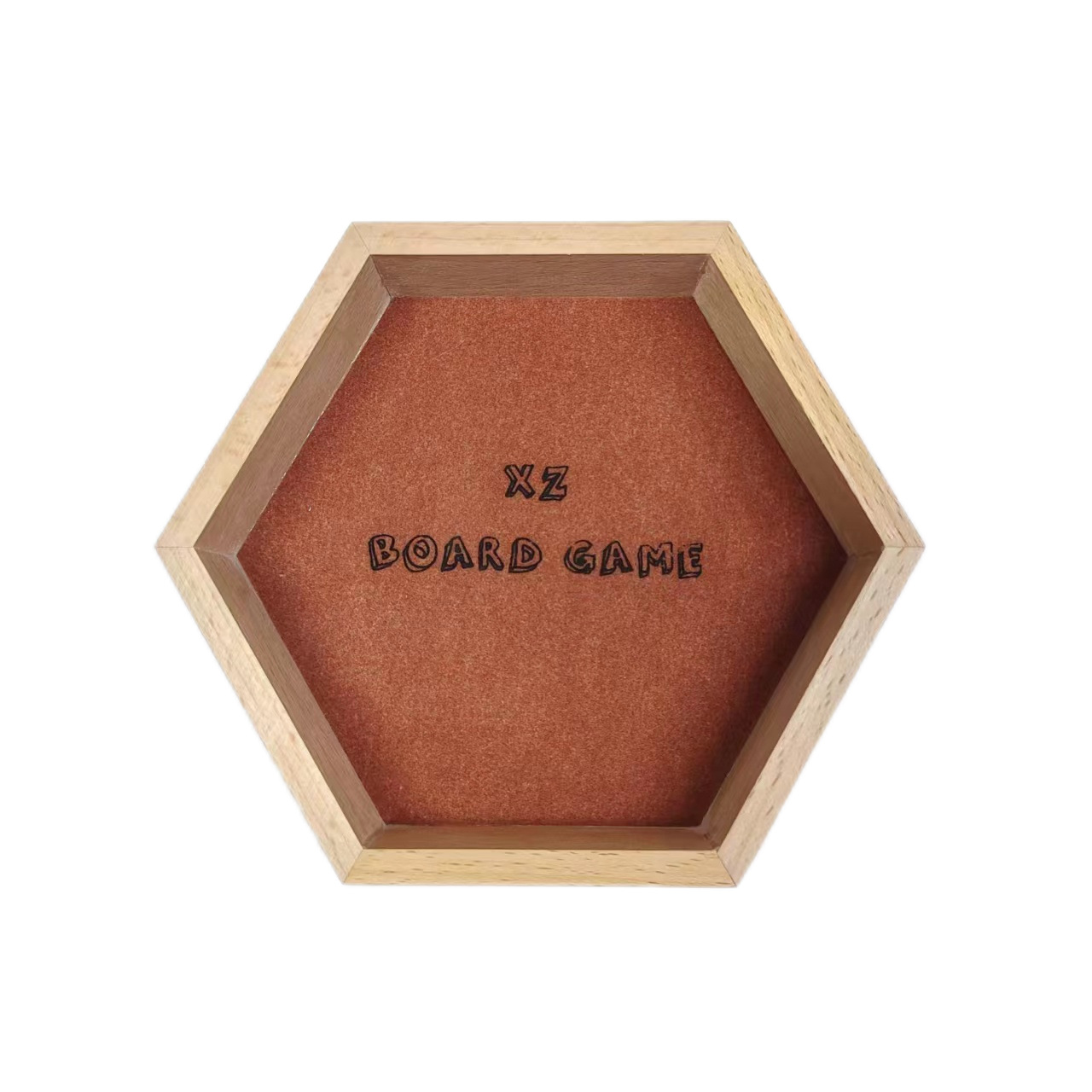 Hexagonal Solid Wood Dice Tray